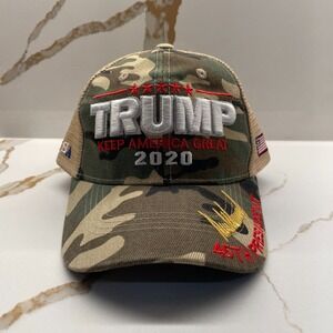 Trump 2020 45th President Signature 3D Embroidered Hat‎ Camouflage USA MAGA NWOT